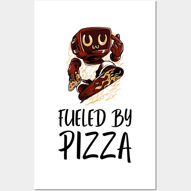 Computer AI Pizza Wall Art by InkyArt